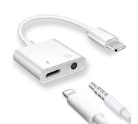 keyxer 2 en 1 Lightning a Jack 3.5 mm, adaptador de auriculares para iPhone, adaptador de auriculares jack de 3.5 mm, audio AUX Jack de carga Conector compatible con iPhone 14/13/12/11/X/8/7