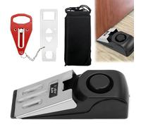 keyxer Alarma de tope de puerta, cerradura de puerta portátil, cuña de alarma con alarma de 120 dB, kit de puerta de seguridad de doble protección ajustable, para protección personal