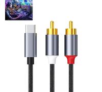 keyxer Cable adaptador de audio USB-C a RCA - Cable de audio estéreo de USB-C a RCA - Compatible con iPhone 15 Series, iPad, MacBook, Huawei, Galaxy y transmisión de sonido para aplicaciones