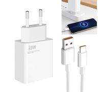 keyxer Cargador Xiaomi 33W Carga Rápida, Cargador para Teléfonos Móviles y Cable USB C 2M 6A Mi Turbo, para Xiaomi 14 13 12 12T 12S Pro Lite Redmi Note K60 K50 11 11s 12 Pro Plus Note