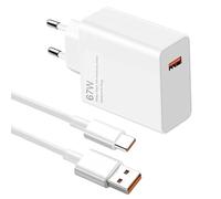 keyxer Cargador Xiaomi de 67 W, Cable de Carga, Cargador Rápido para Redmi Note 13 Pro, Xiaomi 14, 13, 12, 12t, 12s, K60, K50, 11, 11s, 12 ProPlus, Poco X6, Identificación Inteligente de Dispositivos