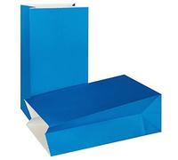 KEYYOOMY Bolsas de papel pequeñas de color brillante azul real, bolsas de regalo para fiestas, bolsas de papel para el almuerzo (azul real, 50 unidades, 3.5 x 2.4 x 7.1 pulgadas)
