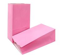 KEYYOOMY Bolsas de papel pequeñas de color rosa, bolsas de regalo de fiesta, bolsas de papel para el almuerzo (100 unidades, 3.5 x 2.4 x 7.1 pulgadas)