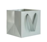 KEYYOOMY Bolsas de regalo cuadradas de 20 quilates con asas, pequeñas bolsas de regalo de papel kraft con fondo cuadrado, bolsas de regalo para bodas, cumpleaños, Navidad, compras (6 x 6 x 6 pulgadas,