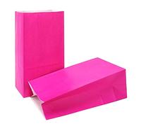 KEYYOOMY Pequeñas bolsas de papel magenta para regalos de fiesta (100 unidades, 3.5 x 2.4 x 7.1 pulgadas)