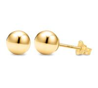 Kezef 14K Gold Filled Stud Earrings for Women - Pendientes de Oro Relleno Real, Pendientes redondos hipoalergénicos de oro macizo - 6mm