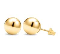 Kezef 14K Gold Filled Stud Earrings for Women - Pendientes de Oro Relleno Real, Pendientes redondos hipoalergénicos de oro macizo - 9mm
