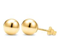 Kezef 14K Gold Filled Stud Earrings for Women - Pendientes de Oro Relleno Real, Pendientes redondos hipoalergénicos de oro macizo - 7mm