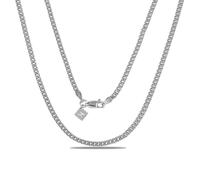 KEZEF Cadena Cubana Miami 3mm en Plata de Ley 925 - Collar Unisex con Cierre Mosquetón - Acabado en Plata, Oro 18kt u Oro Rosa