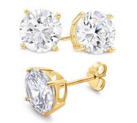 KEZEF Pendientes de botón para mujer - Circonita redonda engastada en plata 925 Desconocido - Elegancia esencial para el día a día, 3MM, Circonita cúbica