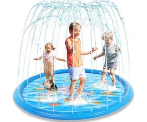 Kezidhp Alfombra Rociadora de Agua para Exterior 170 cm - Juguete Infantil de Verano para Niños 2 3+ Años con Conexión a Manguera, Parque Acuático Infantil, Piscina Refrescante Jardín