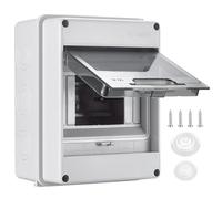 Kezidhp Caja Estanca Exterior IP65 5 Módulos, Caja Distribución Superficie Impermeable con Bloque Terminales Carril DIN, para Jardines Exteriores, Estaciones de Carga, Villas y Áreas Húmedas