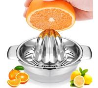 Kezidhp Exprimidor Manual de Acero Inoxidable Profesional - Para Limones, Naranjas y Pomelos - Recipiente Antigoteo 300ml Lavavajillas Seguro - Esprimidora Cítricos Duradero y Fácil Limpiar