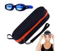 Kezvmhy: Estuche para gafas de natación - Caja de almacenamiento impermeable con cremallera y orificio de drenaje, fácil de usar, soporte de protección portátil, organizador de gafas de sol y gafas