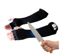 KEZZLED - Mangas de trabajo de protección de brazos: protección de 4 vías, manga protectora de brazo larga con apertura de dedo, mangas resistentes a cortes y resistentes al calor, ideal para