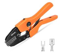 KF CPTEC Crimpadora para terminales de cable no aislados, compatible con JST, Molex, conectores TE AWG 24-10 (0,25-6 mm²), crimpadora para terminales de cable Open Barrel, conectores planos no