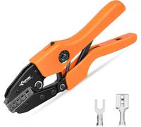 KF CPTEC Crimpadora para terminales de cable no aislados, compatible con JST y Molex, conectores TE AWG 24-10 (0,25-6 mm²), crimpadora Open Barrel, conectores planos