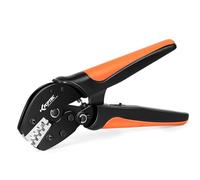 KF CPTEC Crimpadora para terminales de cable no aislados, conectores planos de barril abierto, 0,25 - 1,5 mm², compatible con conectores Dupont, Molex, JST, TE, EPC, PCIE, SATA