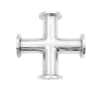 KF16 KF25 KF40 KF50 304 Acero inoxidable KF vacío 4 vías adaptador de instalación de tuberías Acoplamiento(KF25-KF16)