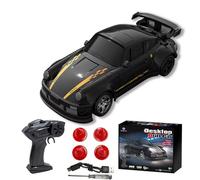 KF20 Mini RC Drift Auto 1:64, 4WD Coche teledirigido con control proporcional, control remoto de 2,4 GHz, puerto de carga USB-C, batería incorporada, Mini Drift Car para mesa e interior con obstáculos