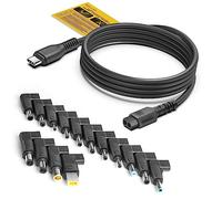 KFD Cable de carga USB C a CC de 100 W, USB-C a CC 20 V, cargador para Acer Lenovo HP ASUS Samsung Medion Sony Fujitsu MSI Dell XPS Chromebook Notebook 19 V 20 V adaptador cable con 15 conectores