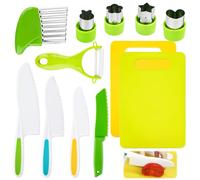 KFDDRN Cuchillos Cocina para Niños de 12 Piezas,Cuchillo Niños Montessori, Cuchillo de Seguridad para Niños 2+, Juego de Cuchillos de Cocina para Niños, para Cortar y Cocinar Fruta o Verdura