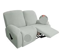 KFDZSW Stretch Recliner Slipcover for 1 2 3 Seater Reclining, Sofa Cover for Recliner Furniture Protector for Pet,Massage Sofa Seat Protector, Non-Slip (Verde Azulado,2 Plaza)