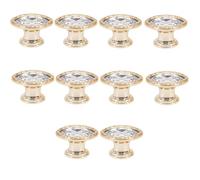 KFGISD, 10 piezas de manijas y perillas for cajones de muebles, perillas for gabinetes, manija de gabinete de cristal de un solo orificio ，Tiradores de cristal(8059 Gold)