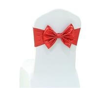 KFGISD, 2 Bandas de Licra for decoración de sillas, for bebés, cumpleaños, Bodas, Ceremonias románticas, Eventos, Color Rojo ，Lazos para Fundas de Silla(Red)