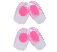 KFGISD, 2 pares de almohadillas de silicona for el talón for fascitis plantar, espolón calcáneo y dolor de Aquiles, almohadillas de gel for el talón y soporte absorbente.,Plantillas para Zapatos(Pink