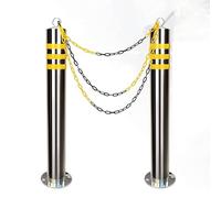 KFGISD, 2 postes de bolardo for entrada de vehículos, barrera de cadena con pernos de expansión, bloques de estacionamiento y poste de seguridad de acero inoxidable.,Cierres para aparcamientos(89x800
