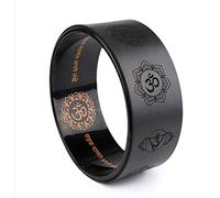 KFGISD, Anillo de Yoga clásico Negro Profesional de PU for Gimnasio, Herramienta de Entrenamiento de Espalda, Plisado, Fitness, Culturismo,Anillos de Yoga(Black)