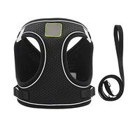 KFGISD, Arnés de Nailon Negro con Correa Reflectante for Perros pequeños y medianos, Ideal for Paseos en Interiores y Exteriores.,Bolso para Perros(L)