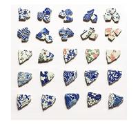 KFGISD, Azulejos de mosaico irregulares de cerámica de 100 g, piezas de cerámica azul y blanca for hacer mosaicos, manualidades de pared, decoración, bricolaje ，Azulejos de mosaico(Blue)