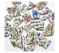 KFGISD, Azulejos de mosaico irregulares de cerámica de 100 g, piezas de cerámica azul y blanca for hacer mosaicos, manualidades de pared, decoración, bricolaje ，Azulejos de mosaico(Blue)