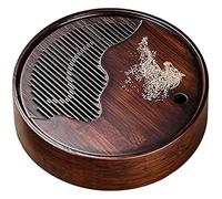 KFGISD, Bandeja pequeña de té Kung Fu, Bandeja Redonda for Servir té Kung Fu Chino con Drenaje for Almacenamiento de Agua.,Bandeja para té Kung Fu