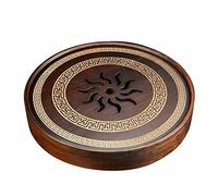 KFGISD, Bandeja pequeña de té Kung Fu, Mesa Redonda for Servir Agua, Estructura Desmontable, Bandeja Decorativa.,Bandeja para té Kung Fu(37.8cm)