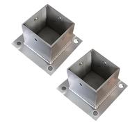 KFGISD, Base de poste cuadrada, 2x2, 4x4, 5x5, 6x6, 8x8, con accesorios, for buzón, pérgola y terraza, anclajes de acero inoxidable.,Bases para postes de terraza(80x80 Mm(3.1x3.1 In),2 Pcs)