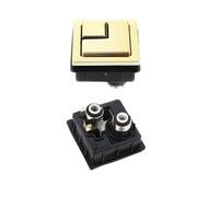 KFGISD, Botón pulsador doble cuadrado dorado de 58 x 58 mm for inodoro, repuesto for tapa de cerámica de tanque de agua. ，Botón de descarga del inodoro