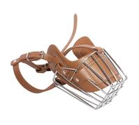 KFGISD, Bozal de Alambre for Perro, Transpirable, Ajustable, de Alambre metálico, Resistente a la abrasión.,Bozal para Perro(Brown,L)