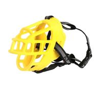 KFGISD, Bozal Suave for Perros medianos, Transpirable, Ajustable, diseño humanizado, Apertura Frontal, Permite jadear y Beber.,Bozal para Perro(Yellow Reflective Tape,No. 5)