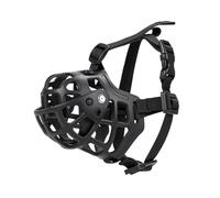 KFGISD, Bozales for Perros con Acolchado Extra Suave y Ajuste cómodo. con Cesta de plástico Resistente for el bozal. Evita Que Coma, muerda o mastique.,Bozal para Perro(Black,L)