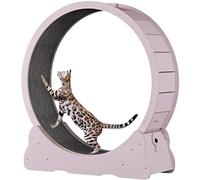 KFGISD, Entrenador de Juego de Entrenamiento con Rueda for Gatos, Cinta de Correr con Rueda de Ejercicio for Gatos con Pista alfombrada,Unser Laufrad-Laufband ist für Alle Katzen geeign(Pink,XL)