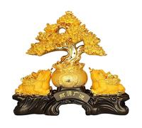 KFGISD, Figuras de árbol del Dinero for decoración del hogar y la Oficina, Estatua de Resina Feng Shui Que trae Buena Suerte y Salud.,Estatua Feng Shui(Style-a)