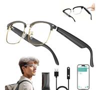 KFGISD, Gafas Inteligentes Bluetooth, Llamadas + Asistente de Voz con IA + Escuchar música + Tomar Fotos, Micrófono y Altavoz Integrados,Las Gafas Inteligentes(B,B)