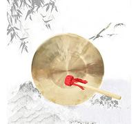 KFGISD, Gong de 23 cm, instrumento de latón hecho a mano con baquetas, instrumento de percusión de estilo chino, adecuado for actuaciones en juegos, mini gong.,Gongs(21cm)