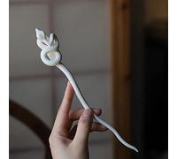 KFGISD, Horquilla for el cabello, estilo chino retro, herramienta de peinado de aleación que combina con todo, horquilla de una palabra,Horquilla(Bianco)