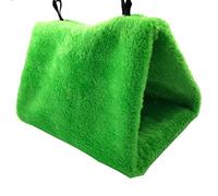 KFGISD, Jaula Triangular Colgante for casa, Nido, Cama, Hamaca cálida de Felpa for Mascotas, Plegable, Suministros de Seguridad, Color Rosa, L,Casa para pájaros(Green,S)
