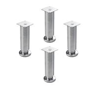 KFGISD, Juego de 4 patas de metal industriales for mesa de centro, con protectores de suelo y dispositivo de ajuste de 2 niveles, ajustable a 1,8 cm.,Patas metálicas para muebles(28cm/11in)