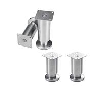 KFGISD, Juego de 4 patas de metal industriales for mesa de centro, con protectores de suelo y dispositivo de ajuste de 2 niveles, ajustable a 1,8 cm.,Patas metálicas para muebles(10cm/3.9in)